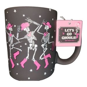 Halloween Coffee Mug Cowgirl Skeletons Let’s Go Ghouls! ECCOLO Soft Touch New